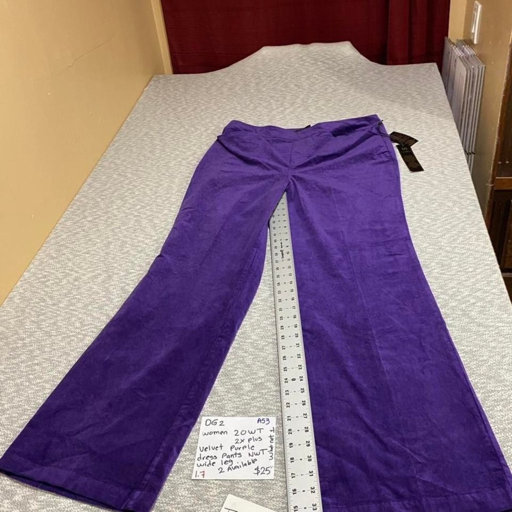 DG2 by Diane purple velvet wide leg pants  NET women 20 WT. SKU-A53 #velvet